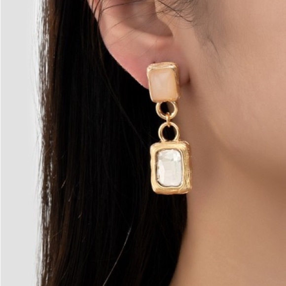 Rectangular Bead Drop Earrings (7110) - Picture 2 of 4